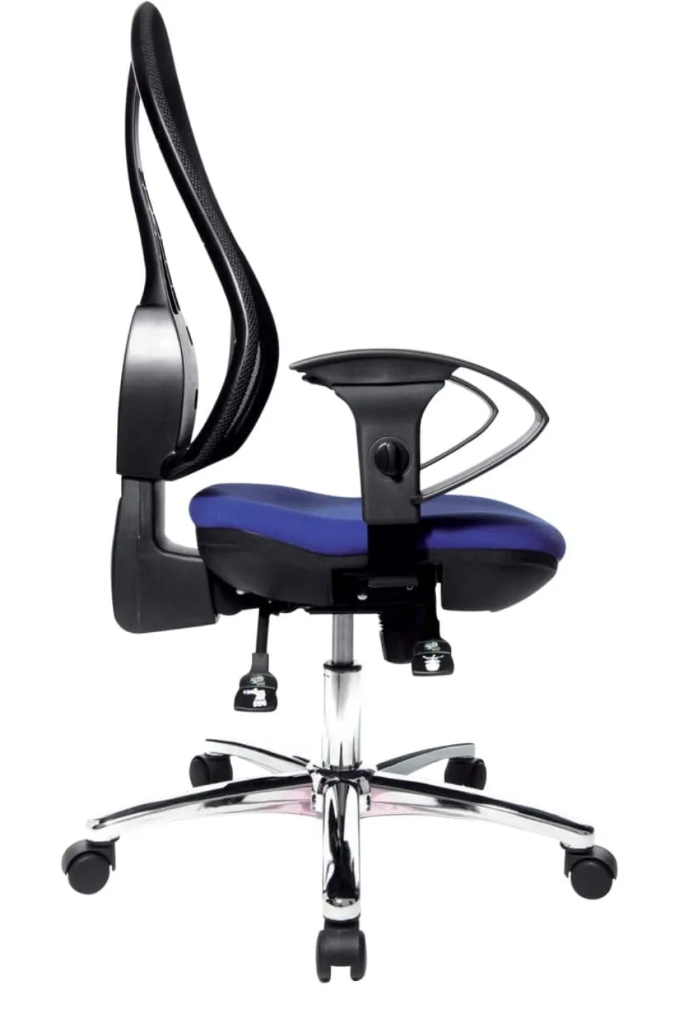 TOPSTAR Bureaustoel Synchroonmechanisme Mesh, Stof In hoogte verstelbare armleuning Blauw, zwart 110 kg Open Point SY Deluxe