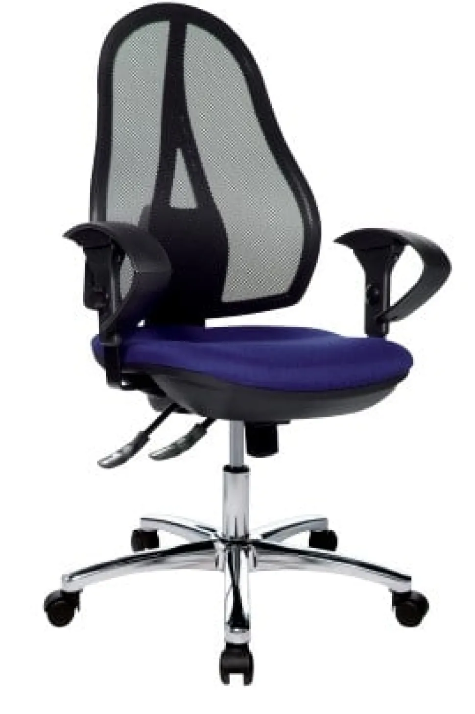 TOPSTAR Bureaustoel Synchroonmechanisme Mesh, Stof In hoogte verstelbare armleuning Blauw, zwart 110 kg Open Point SY Deluxe