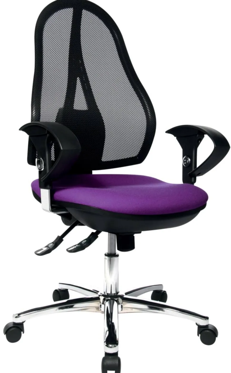 TOPSTAR Bureaustoel Synchroonmechanisme Mesh, stof 2D armleuning Violet, zwart 110 kg Open Point SY Deluxe