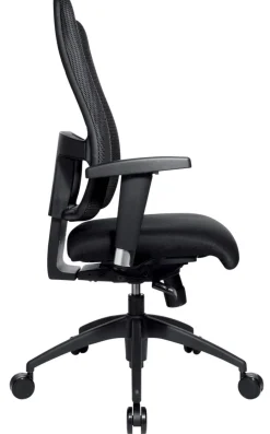 TOPSTAR Ergonomische stoel Synchroonmechanisme Mesh, Stof In hoogte verstelbare armleuning Zwart 110 kg Lady Sitness Deluxe