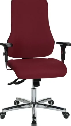 TOPSTAR Ergonomische stoel Synchroonmechanisme Stof In hoogte verstelbare armleuning Rood 110 kg Sitness 55