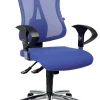 TOPSTAR Head Point SY Deluxe Draaistoel Synchroonmechanisme Mesh, stof In hoogte verstelbare armleuning In hoogte verstelbare zitting Blauw 110 kg