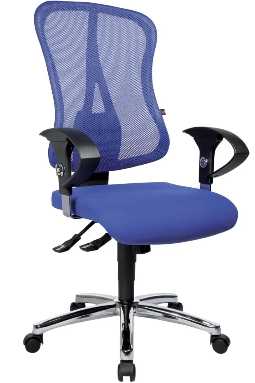 TOPSTAR Head Point SY Deluxe Draaistoel Synchroonmechanisme Mesh, stof In hoogte verstelbare armleuning In hoogte verstelbare zitting Blauw 110 kg
