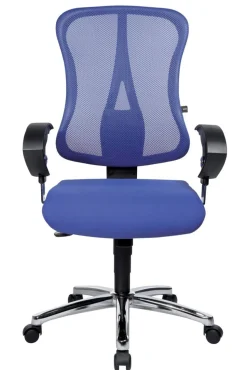 TOPSTAR Head Point SY Deluxe Draaistoel Synchroonmechanisme Mesh, stof In hoogte verstelbare armleuning In hoogte verstelbare zitting Blauw 110 kg