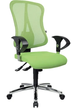 TOPSTAR Head Point SY Deluxe Draaistoel Synchroonmechanisme Mesh, stof In hoogte verstelbare armleuning In hoogte verstelbare zitting Groen 110 kg