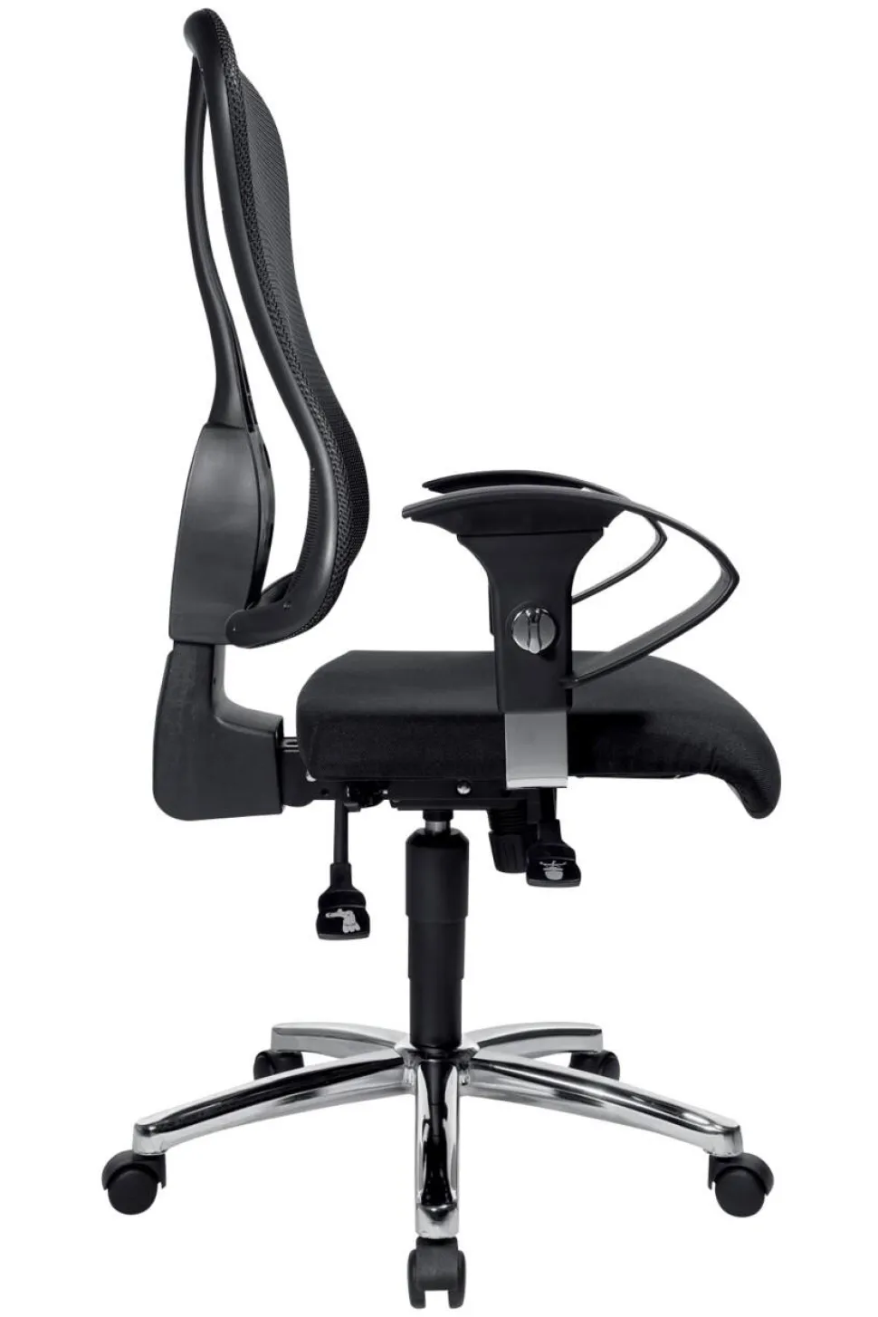 TOPSTAR Head point SY Deluxe Bureaustoel Synchroonmechanisme Mesh In hoogte verstelbare armleuning In hoogte verstelbare zitting Zwart 110 kg 500 x 1,130 mm