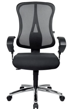 TOPSTAR Head point SY Deluxe Bureaustoel Synchroonmechanisme Mesh In hoogte verstelbare armleuning In hoogte verstelbare zitting Zwart 110 kg 500 x 1,130 mm
