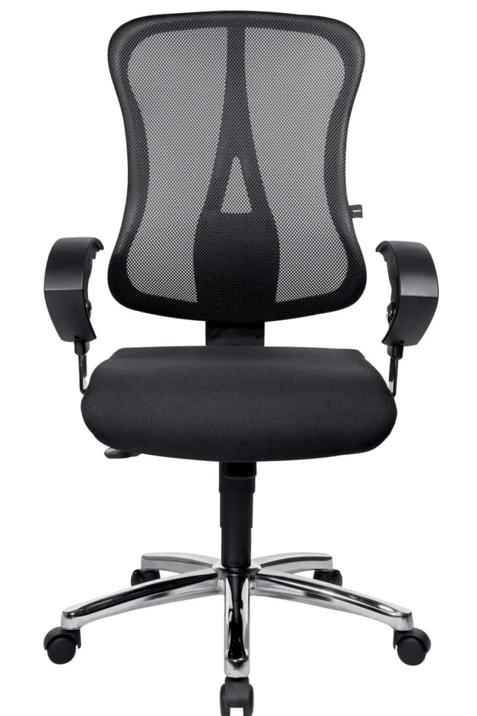 TOPSTAR Head point SY Deluxe Bureaustoel Synchroonmechanisme Mesh In hoogte verstelbare armleuning In hoogte verstelbare zitting Zwart 110 kg 500 x 1,130 mm