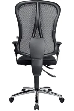 TOPSTAR Head point SY Deluxe Bureaustoel Synchroonmechanisme Mesh In hoogte verstelbare armleuning In hoogte verstelbare zitting Zwart 110 kg 500 x 1,130 mm