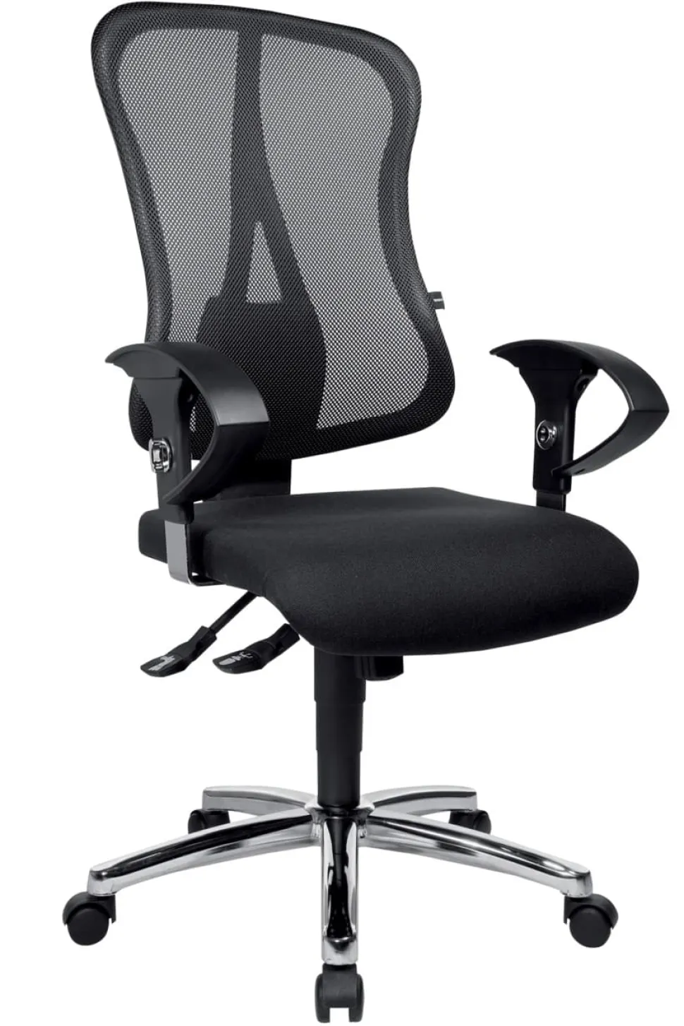 TOPSTAR Head point SY Deluxe Bureaustoel Synchroonmechanisme Mesh In hoogte verstelbare armleuning In hoogte verstelbare zitting Zwart 110 kg 500 x 1,130 mm