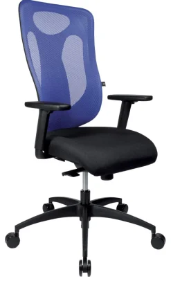 TOPSTAR NetPro 110 Ergonomische stoel Synchroonmechanisme In hoogte verstelbare armleuning In hoogte verstelbare zitting Blauw 110 kg
