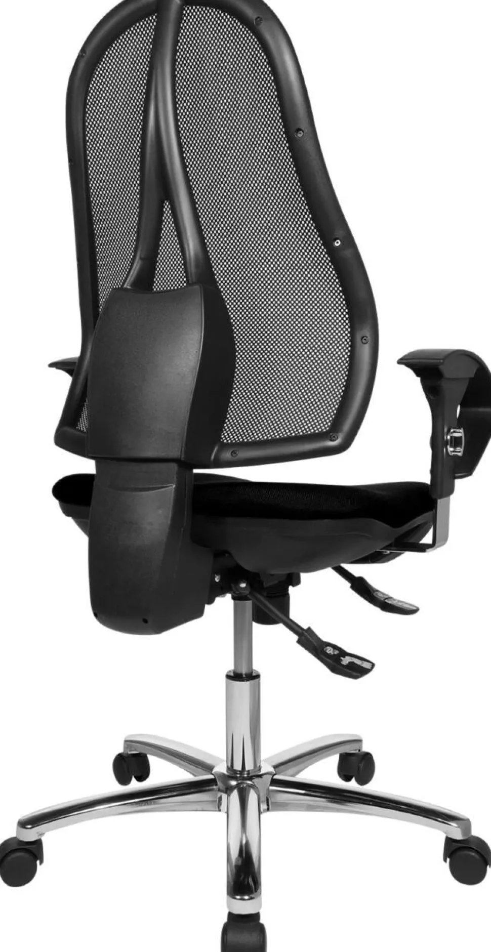 TOPSTAR Open Point SY Deluxe Bureaustoel Synchroonmechanisme Mesh 2D armleuning In hoogte verstelbare zitting Zwart 110 kg 480 x 1,110 mm