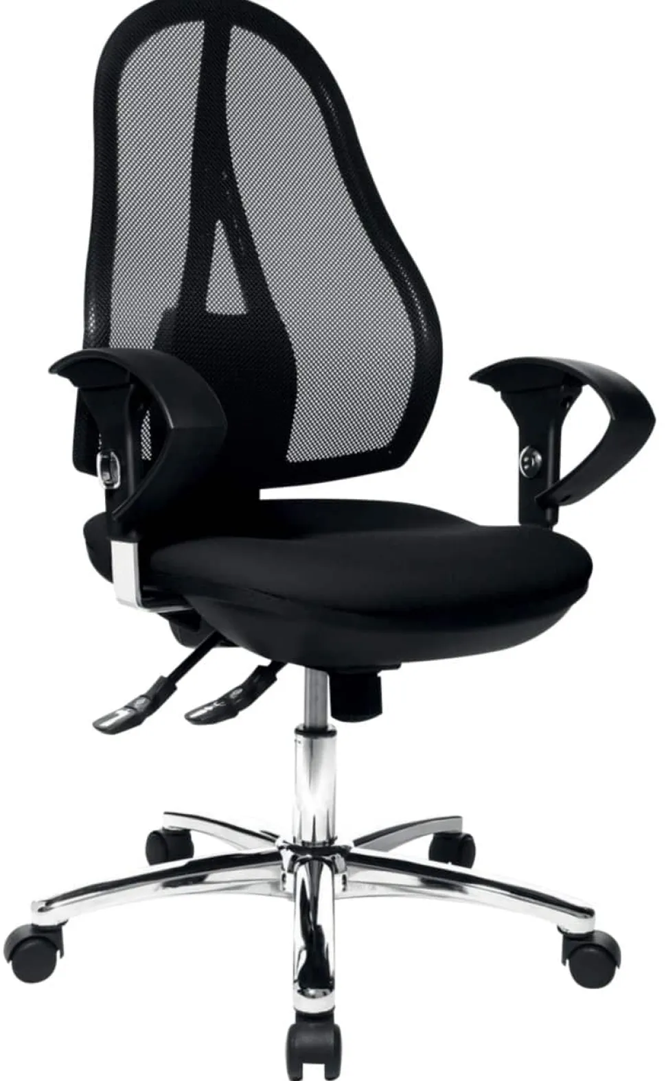 TOPSTAR Open Point SY Deluxe Bureaustoel Synchroonmechanisme Mesh 2D armleuning In hoogte verstelbare zitting Zwart 110 kg 480 x 1,110 mm