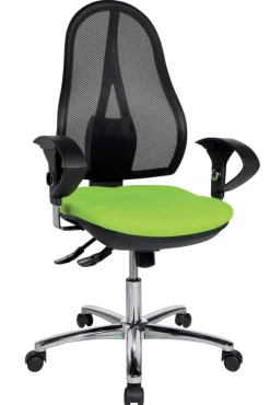TOPSTAR Open Point SY Deluxe Bureaustoel Synchroonmechanisme Mesh, stof 2D-armleuning Groen, zwart 110 kg Open Point