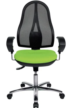 TOPSTAR Open Point SY Deluxe Bureaustoel Synchroonmechanisme Mesh, stof 2D-armleuning Groen, zwart 110 kg Open Point