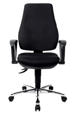 TOPSTAR Power Star Profi Bureaustoel Permanent Contact Stof Vaste armleuning In hoogte verstelbare zitting Zwart 110 kg 460 x 1,040 mm