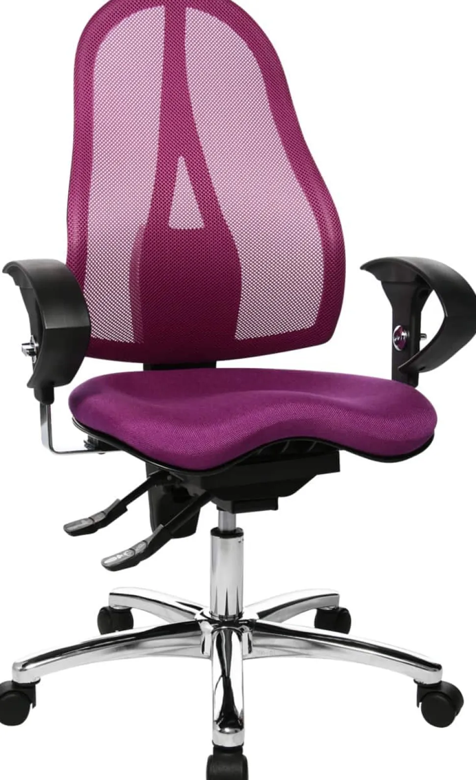 TOPSTAR Sitness 15 Ergonomische stoel Permanent Contact Mesh, stof In hoogte verstelbare armleuning Paars 110 kg