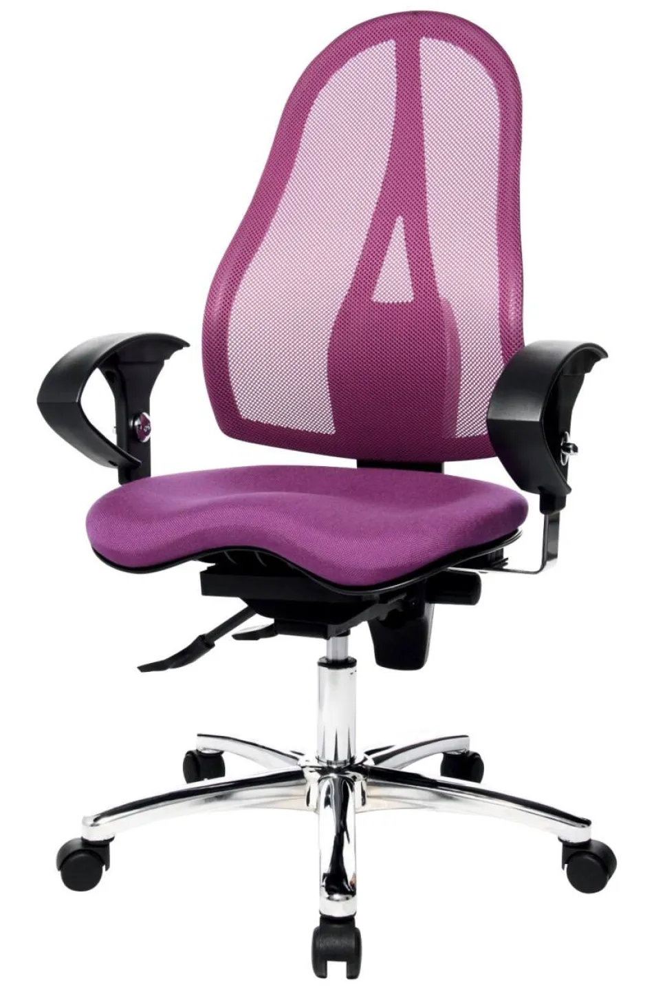TOPSTAR Sitness 15 Ergonomische stoel Permanent Contact Mesh, stof In hoogte verstelbare armleuning Paars 110 kg