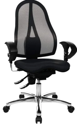 TOPSTAR Sitness 15 Ergonomische stoel Permanent Contact Mesh In hoogte verstelbare armleuning In hoogte verstelbare zitting Zwart 110 kg