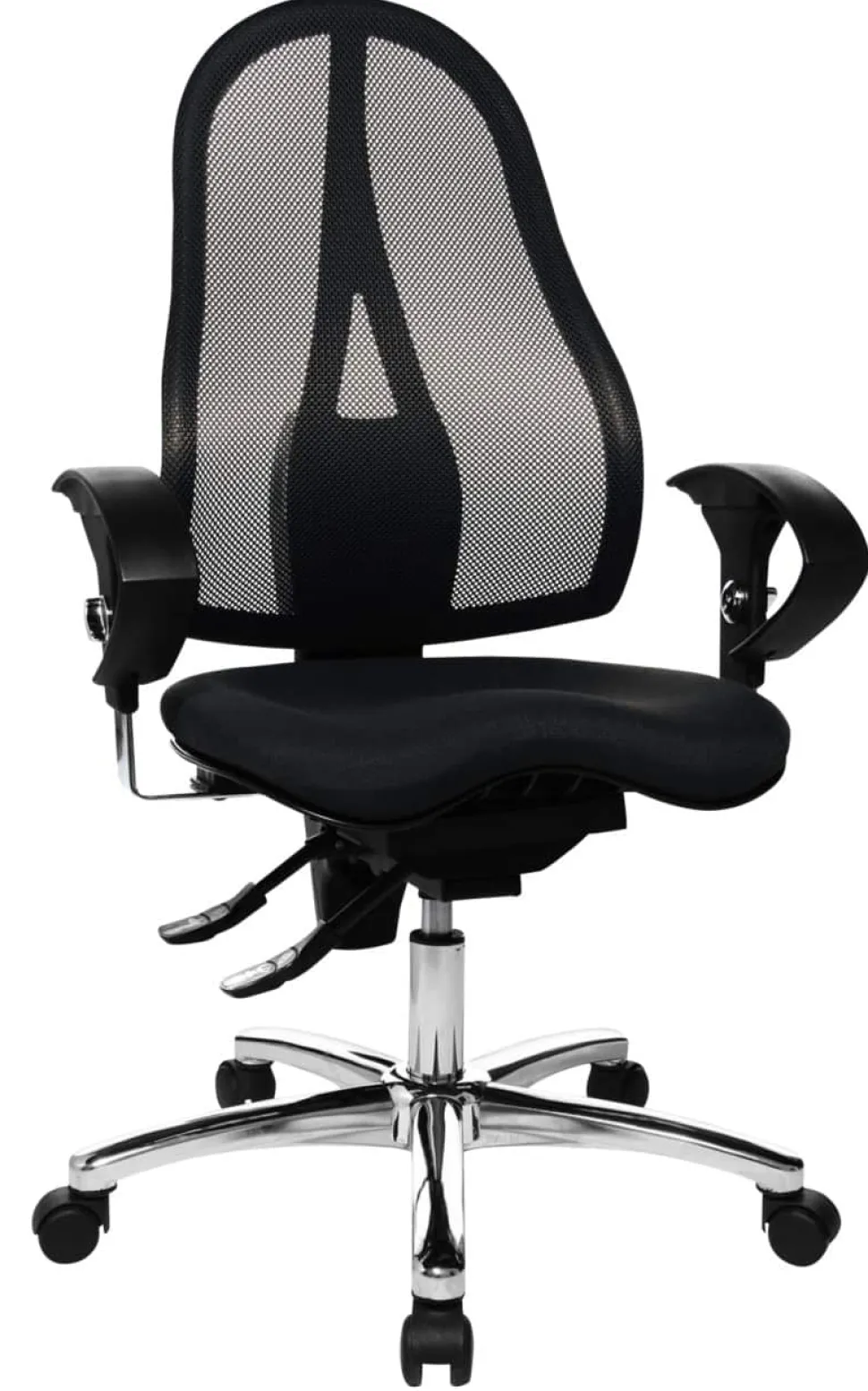 TOPSTAR Sitness 15 Ergonomische stoel Permanent Contact Mesh In hoogte verstelbare armleuning In hoogte verstelbare zitting Zwart 110 kg