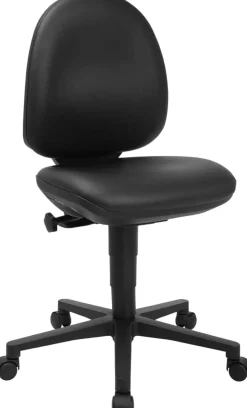 TOPSTAR Tekenkruk Permanent Contact Kunstleder Zonder armleuning Zwart 110 kg TEC 50 5 Wieltjes