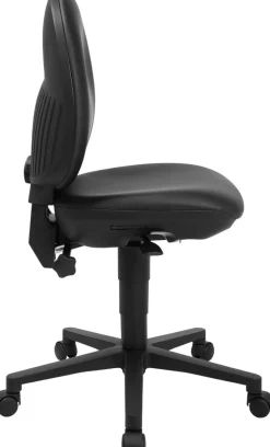 TOPSTAR Tekenkruk Permanent Contact Kunstleder Zonder armleuning Zwart 110 kg TEC 50 5 Wieltjes