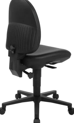 TOPSTAR Tekenkruk Permanent Contact Kunstleder Zonder armleuning Zwart 110 kg TEC 50 5 Wieltjes