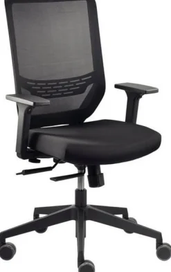 Trendoffice Bureaustoel Synchroonmechanisme In hoogte verstelbare armleuning Zwart 125 kg mesh per 9242 SY 1 480 x 1.100 mm