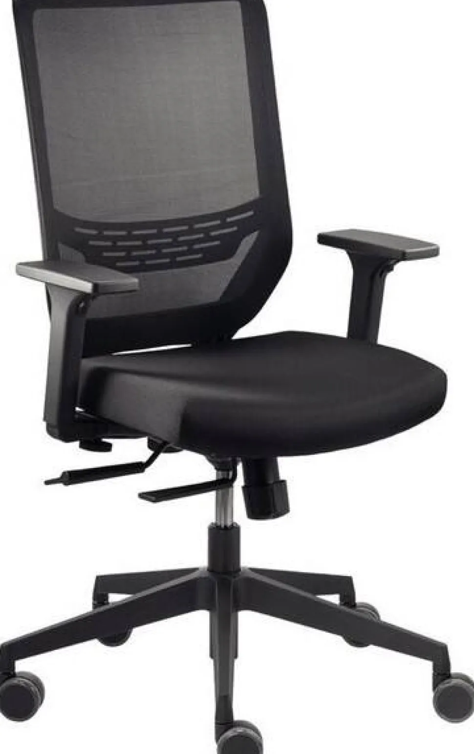 Trendoffice Bureaustoel Synchroonmechanisme In hoogte verstelbare armleuning Zwart 125 kg mesh per 9242 SY 1 480 x 1.100 mm