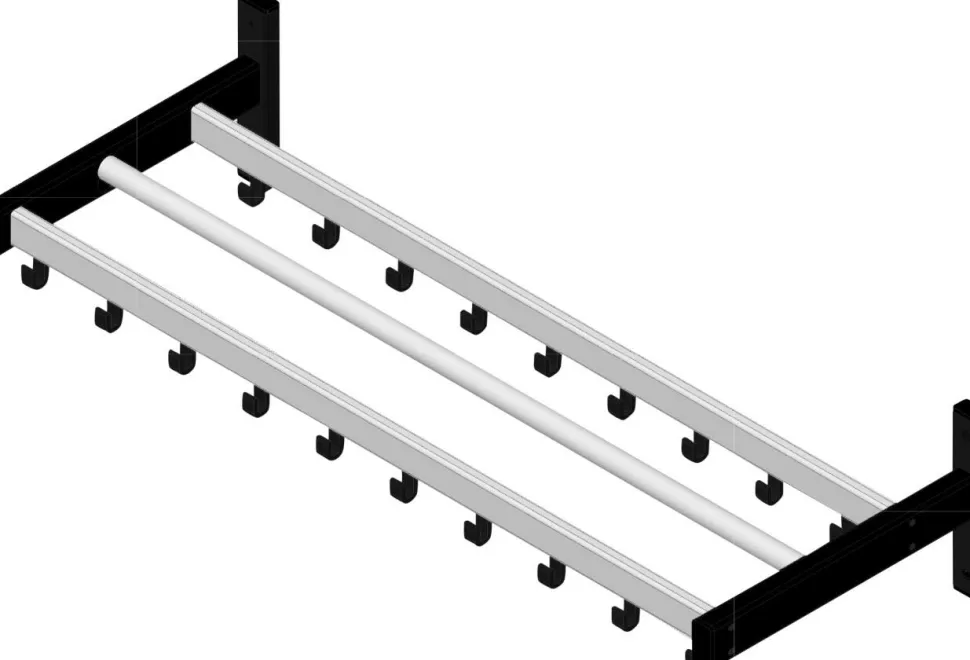 Vepa Bins Wandkapstok Pro-line 19 Haken Zilver
