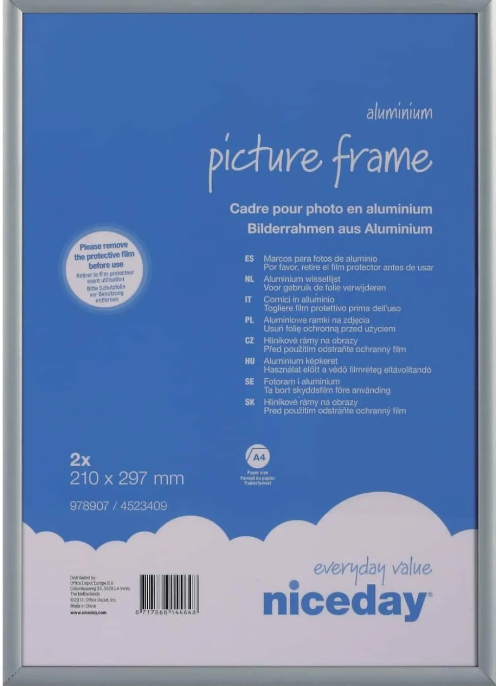 Viking A4 Fotolijst Grijs Aluminium 4523409 29,7 (B) x 21 (H) cm 978907 2 Stuks