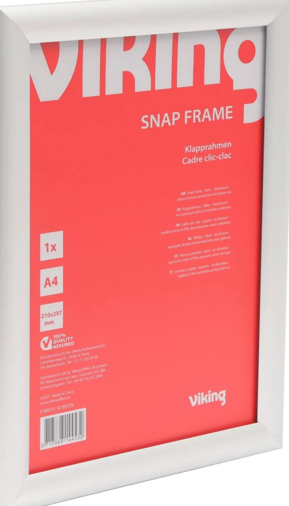 Viking A4 Kliklijst Hangend Zilver Aluminium 4739139 21 (B) x 29,7 (H) cm