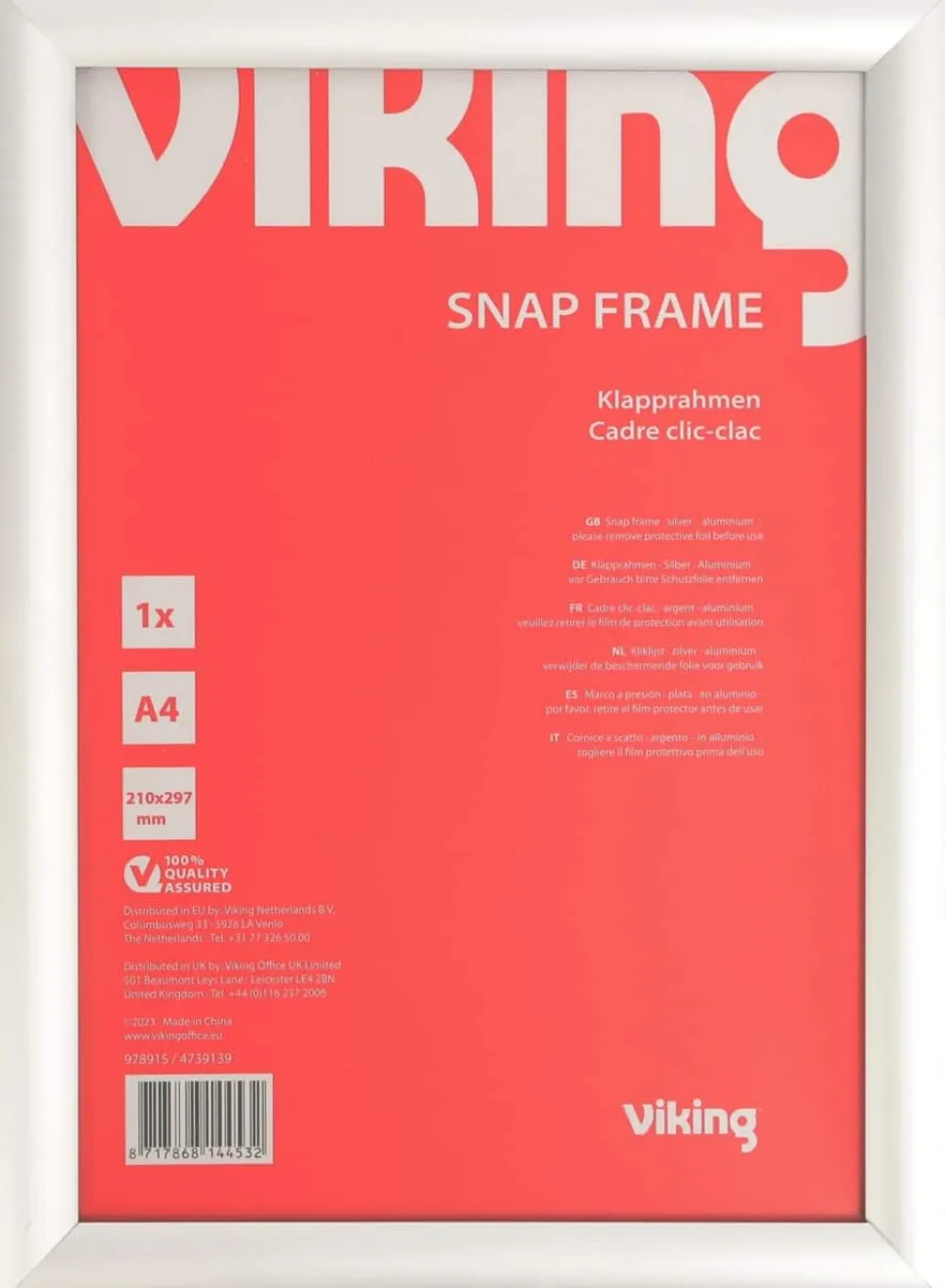 Viking A4 Kliklijst Hangend Zilver Aluminium 4739139 21 (B) x 29,7 (H) cm