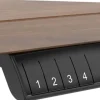 Viking Elektrisch hoogteverstelbaar Zit-sta-bureau Trapeziumvormig Walnoot H-Frame 600 (B) x 800 (D) mm Hout, metaal