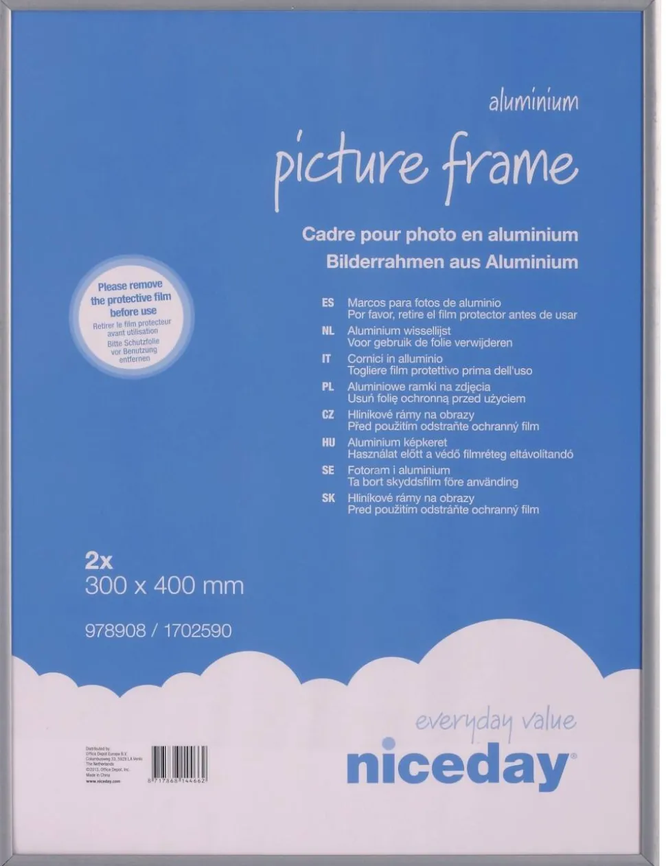 Viking Fotolijst Hangend Grijs Aluminium 1702590 30 (B) x 40 (H) cm 978908 2 Stuks