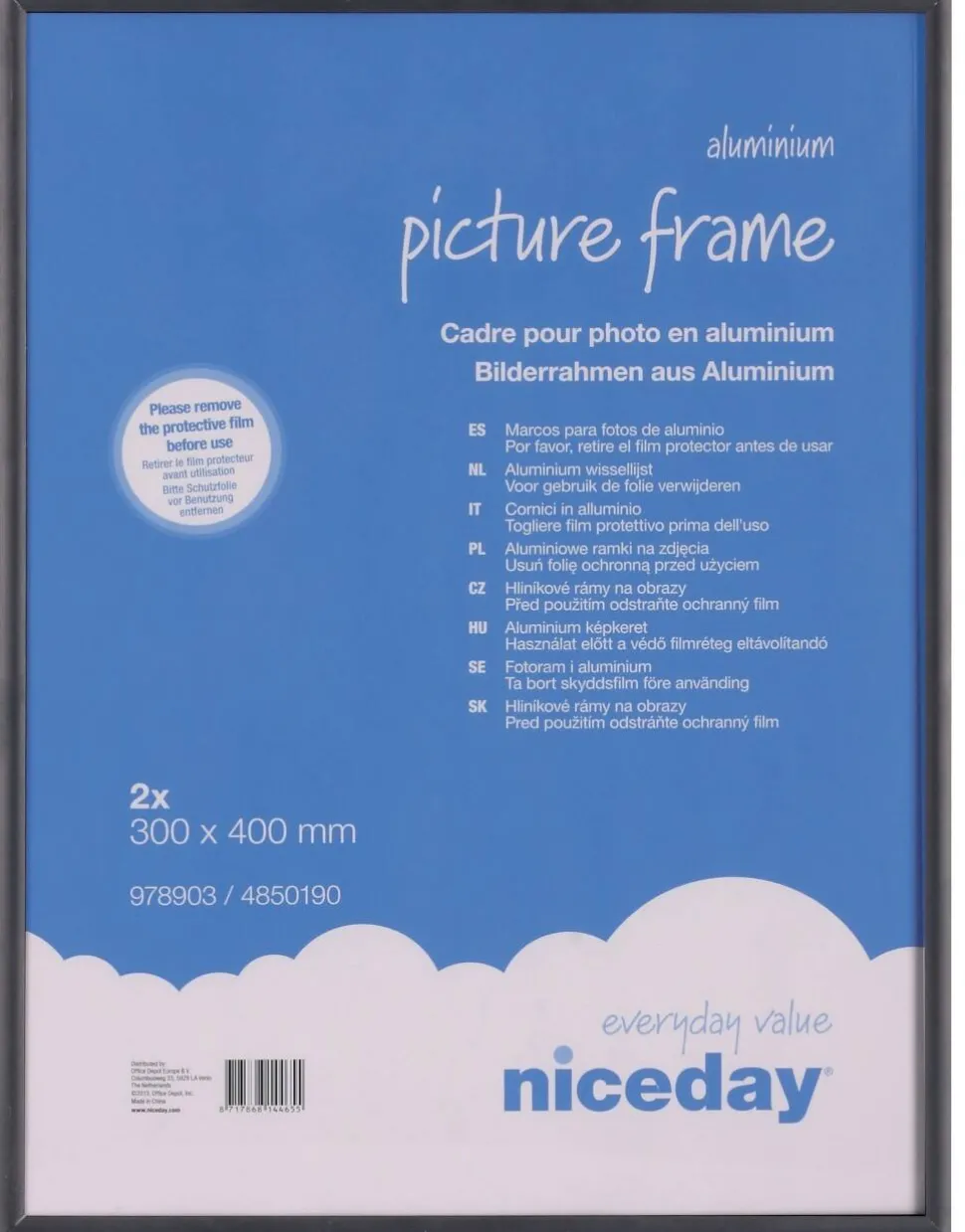 Viking Fotolijst Zwart Aluminium 4850190 30 (B) x 40 (H) cm 978903 2 Stuks