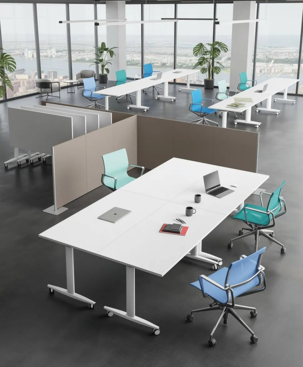 Viking Practic Klaptafel Wit 1,600 x 800 x 741 mm met wielen