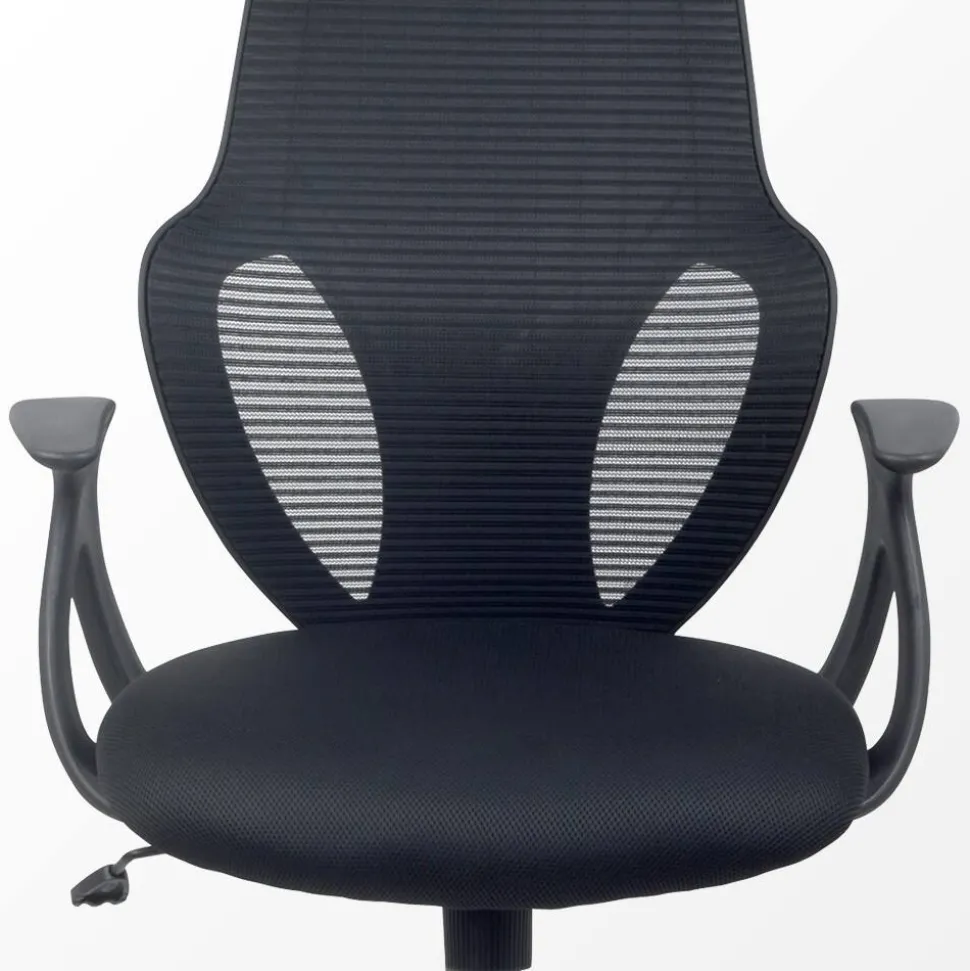 Viking Realspace Austin Bureaustoel Basismechanisme Mesh, stof Vaste armleuning In hoogte verstelbare zitting Zwart 110 kg