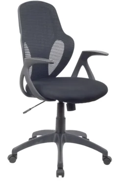 Viking Realspace Austin Bureaustoel Basismechanisme Mesh, stof Vaste armleuning In hoogte verstelbare zitting Zwart 110 kg