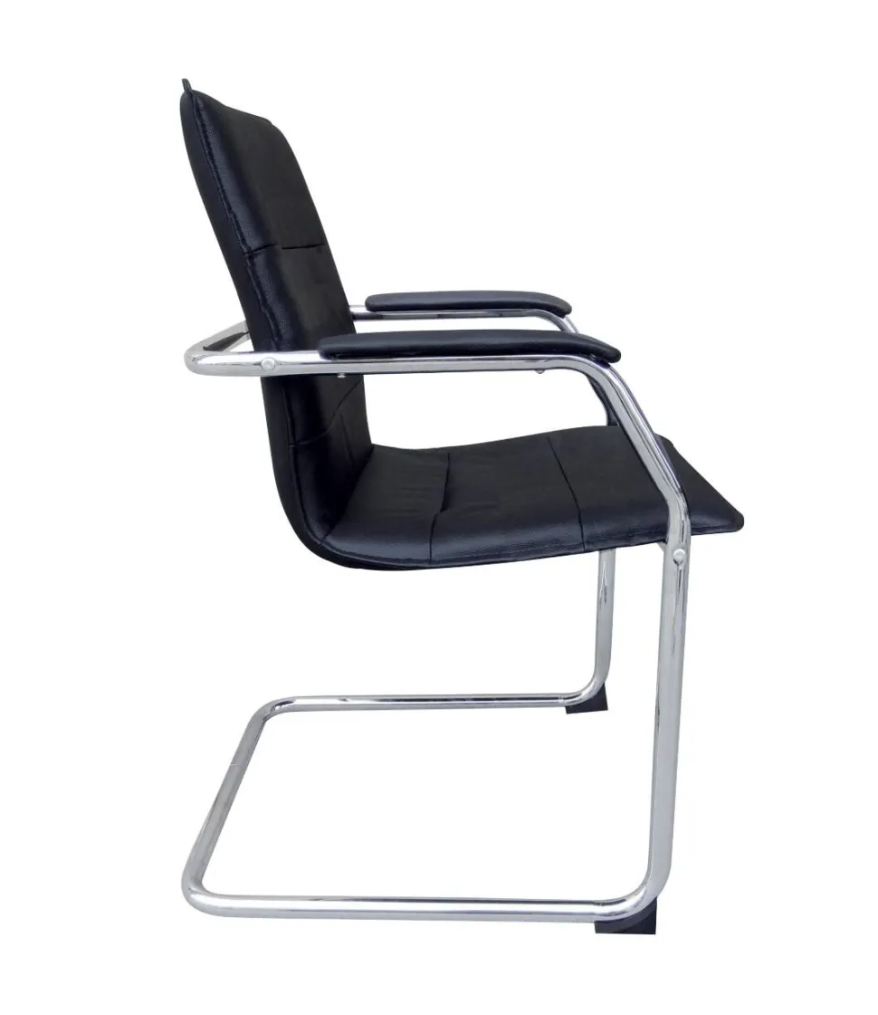 Viking Realspace Baker Bezoekersstoel Kunstleder Vaste armleuning Zwart 110 kg