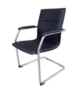 Viking Realspace Baker Bezoekersstoel Kunstleder Vaste armleuning Zwart 110 kg
