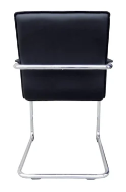 Viking Realspace Baker Bezoekersstoel Kunstleder Vaste armleuning Zwart 110 kg