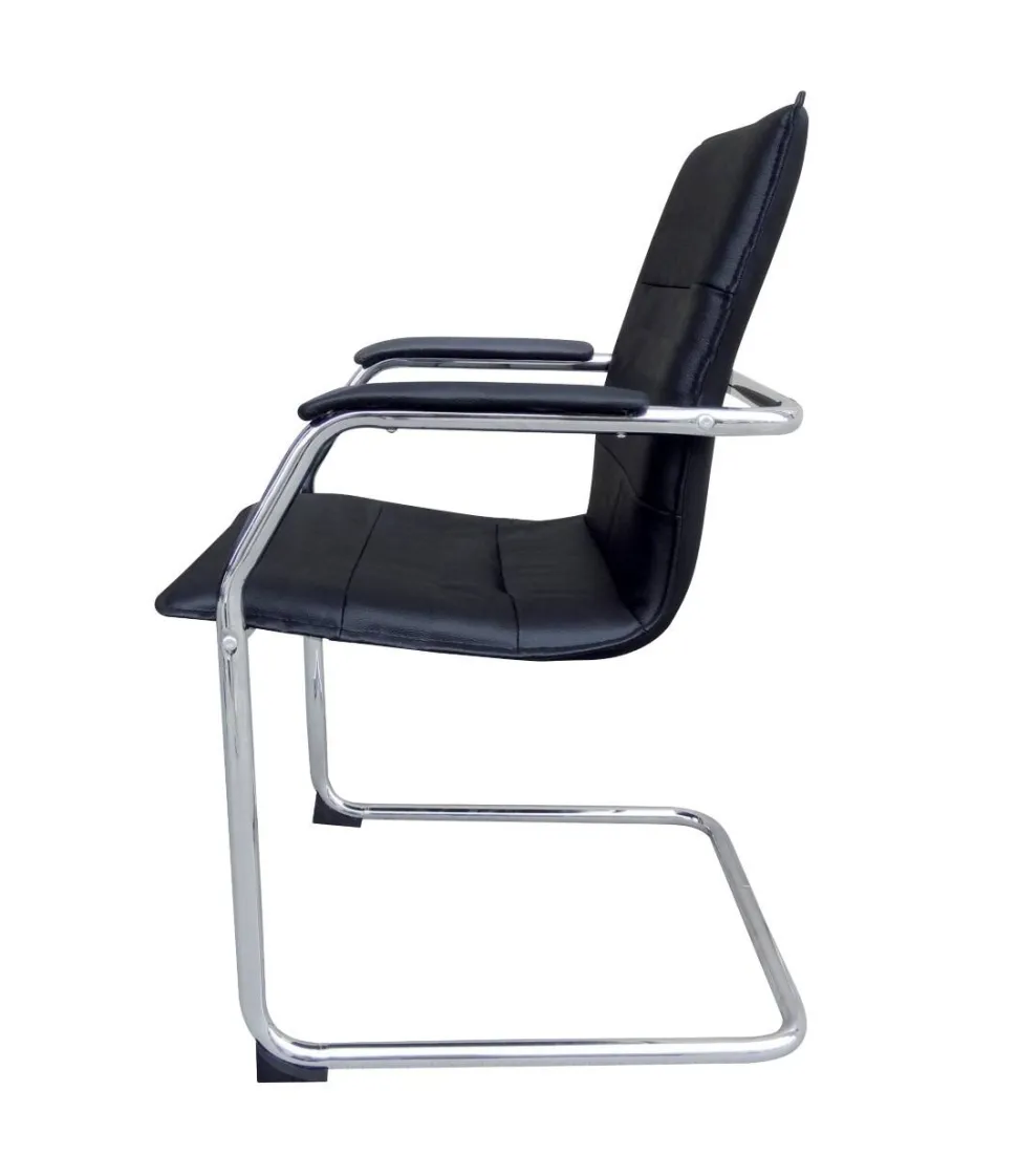 Viking Realspace Baker Bezoekersstoel Kunstleder Vaste armleuning Zwart 110 kg