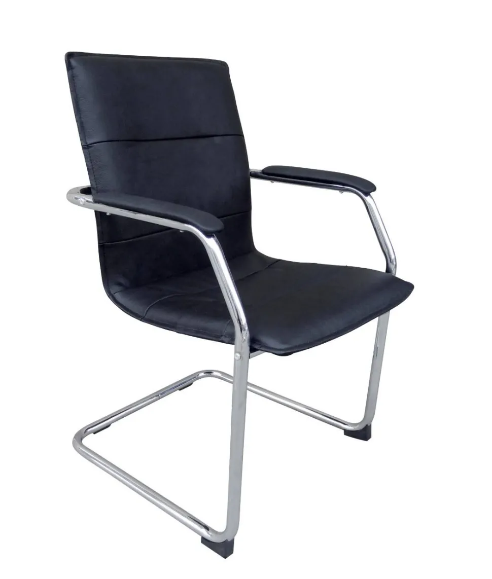 Viking Realspace Baker Bezoekersstoel Kunstleder Vaste armleuning Zwart 110 kg