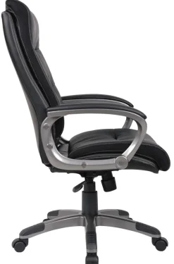 Viking Realspace Directiestoel Basismechanisme Kunstleder Vaste armleuning In hoogte verstelbare zitting Zwart 110 kg Maine 670 x 705 mm
