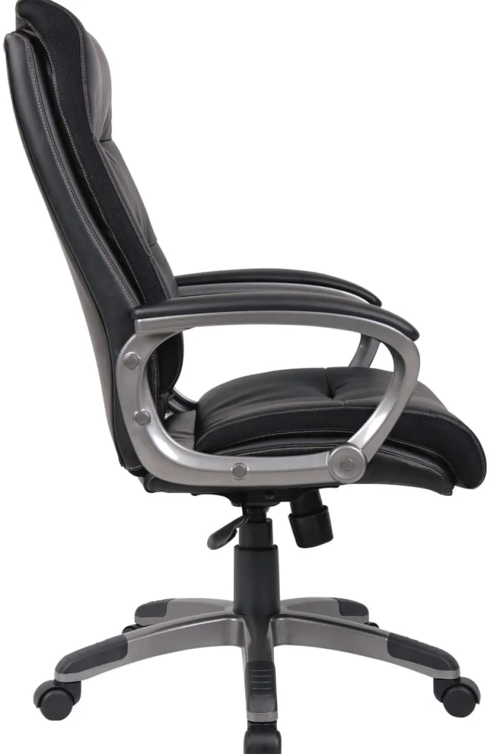 Viking Realspace Directiestoel Basismechanisme Kunstleder Vaste armleuning In hoogte verstelbare zitting Zwart 110 kg Maine 670 x 705 mm