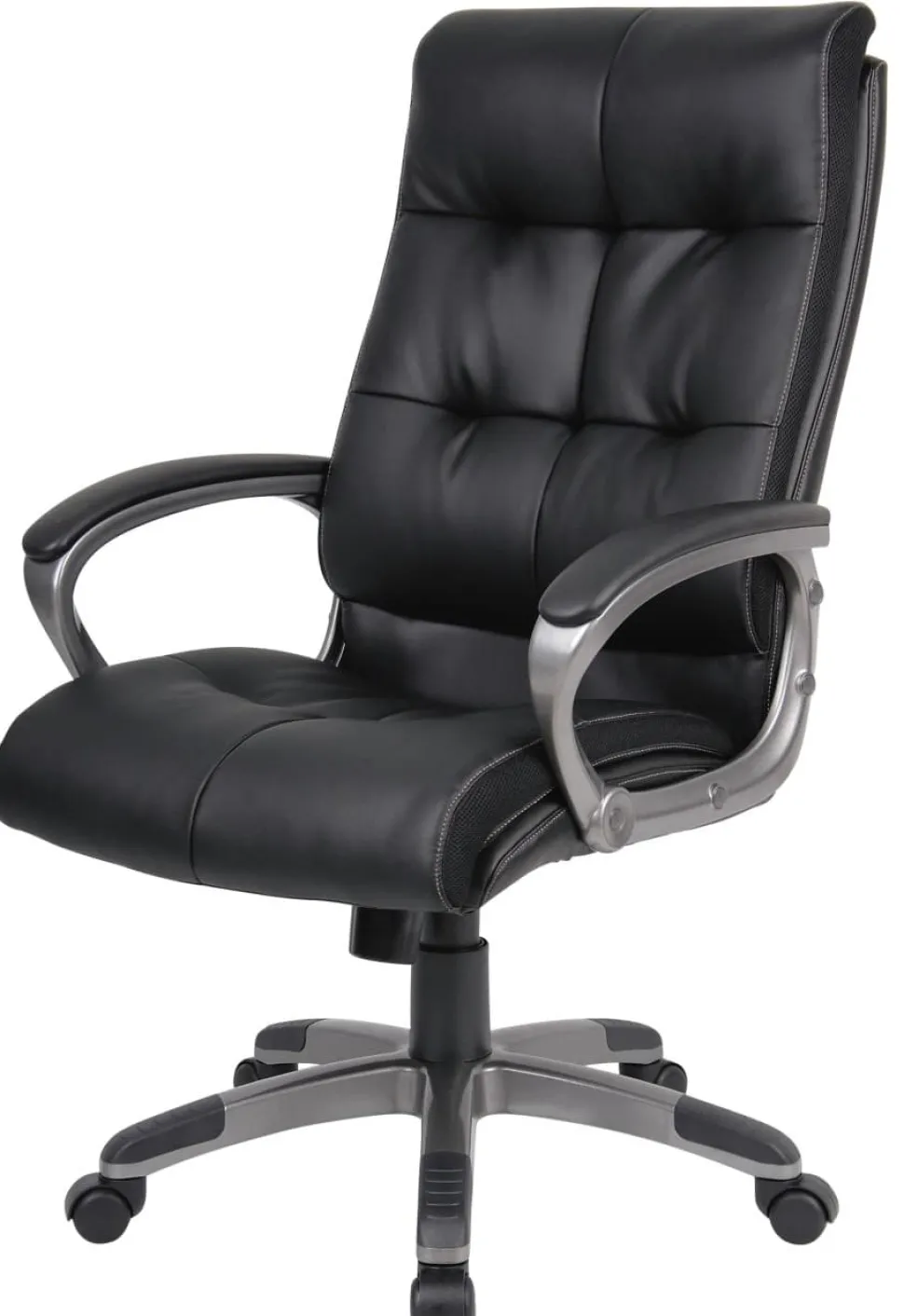 Viking Realspace Directiestoel Basismechanisme Kunstleder Vaste armleuning In hoogte verstelbare zitting Zwart 110 kg Maine 670 x 705 mm
