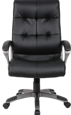 Viking Realspace Directiestoel Basismechanisme Kunstleder Vaste armleuning In hoogte verstelbare zitting Zwart 110 kg Maine 670 x 705 mm