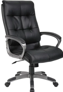 Viking Realspace Directiestoel Basismechanisme Kunstleder Vaste armleuning In hoogte verstelbare zitting Zwart 110 kg Maine 670 x 705 mm