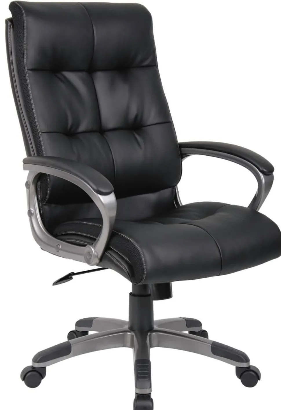 Viking Realspace Directiestoel Basismechanisme Kunstleder Vaste armleuning In hoogte verstelbare zitting Zwart 110 kg Maine 670 x 705 mm